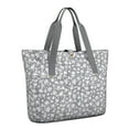 thumbnail image 1 of Tote Bag for Women - Gray Christmas Snowflake Pattern Shoulder Bag - Large Utility Work Duffle Bag with Zipper Handbag for Travel, Work, Sprots, 1 of 5