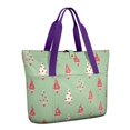thumbnail image 1 of Tote Bag for Women - Green Christmas Tree Pattern Shoulder Bag - Large Utility Work Duffle Bag with Zipper Handbag for Travel, Work, Sprots, 1 of 5