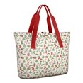 thumbnail image 1 of Tote Bag for Women - Green and Red Christmas Pattern Shoulder Bag - Large Utility Work Duffle Bag with Zipper Handbag for Travel, Work, Sprots, 1 of 5