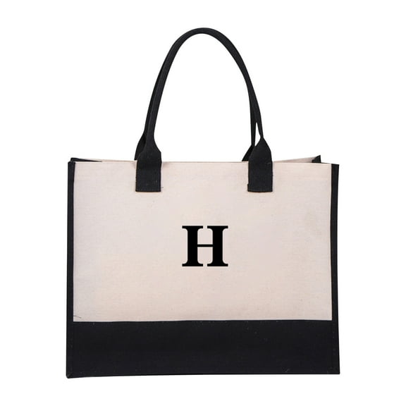 Tote Bag for Women Guozer Gift for Women Canvas Tote Bag with Zipper Initial Canvas Handle Bag for Gifting an any Occasion, Hand Wash