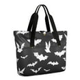 thumbnail image 1 of Tote Bag for Women - Halloween Bat Silhouettes Shoulder Bag - Large Utility Work Duffle Bag with Zipper Handbag for Travel, Work, Sprots, 1 of 5
