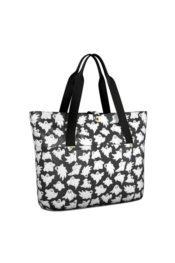 Tote Bag for Women - Halloween Ghost Army Pattern Shoulder Bag - Large Utility Work Duffle Bag with Zipper Handbag for Travel, Work, Sprots