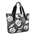 thumbnail image 1 of Tote Bag for Women - Halloween Silhouette Icons Pattern Shoulder Bag - Large Utility Work Duffle Bag with Zipper Handbag for Travel, Work, Sprots, 1 of 5