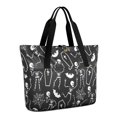 thumbnail image 1 of Tote Bag for Women - Halloween Skeleton Coffin Pattern Shoulder Bag - Large Utility Work Duffle Bag with Zipper Handbag for Travel, Work, Sprots, 1 of 5