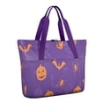 thumbnail image 1 of Tote Bag for Women - Halloween Spider Bat Pattern Shoulder Bag - Large Utility Work Duffle Bag with Zipper Handbag for Travel, Work, Sprots, 1 of 5