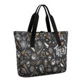 thumbnail image 1 of Tote Bag for Women - Halloween Trick or Treat Spooky Icons Shoulder Bag - Large Utility Work Duffle Bag with Zipper Handbag for Travel, Work, Sprots, 1 of 5
