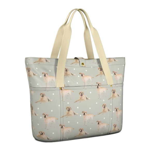 Tote Bag for Women - Labrador Dog Shoulder Bag - Large Utility Work Duffle Bag with Zipper Handbag for Travel, Work, Sprots