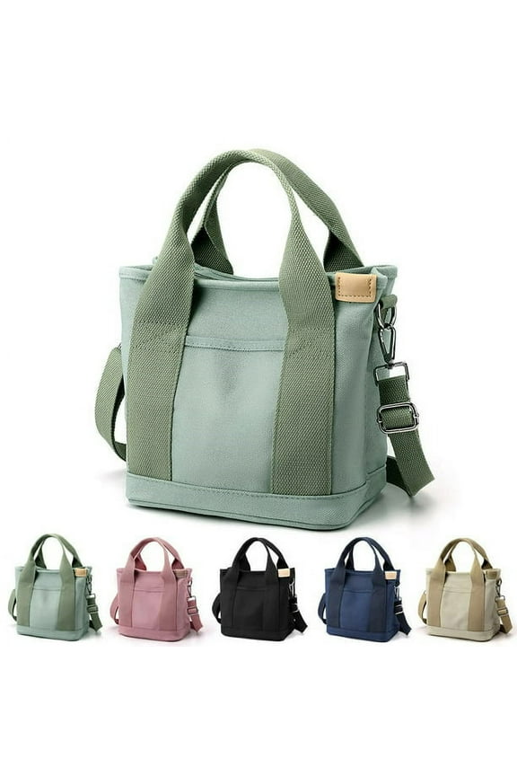 Tote Bag for Women,Large Capacity Multi-Pocket Canvas Tote Bag with Zipper,Crossbody Bag for Women Niche Lady Style，Green