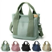 Tote Bag for Women,Large Capacity Multi-Pocket Canvas Tote Bag with Zipper,Crossbody Bag for Women Niche Lady Style Green