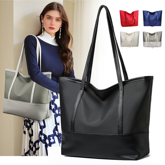 Tote Bag for Women, Large Capacity Travel Shoulder Bag, Solid Color Hand Bags for Work, College, Beach