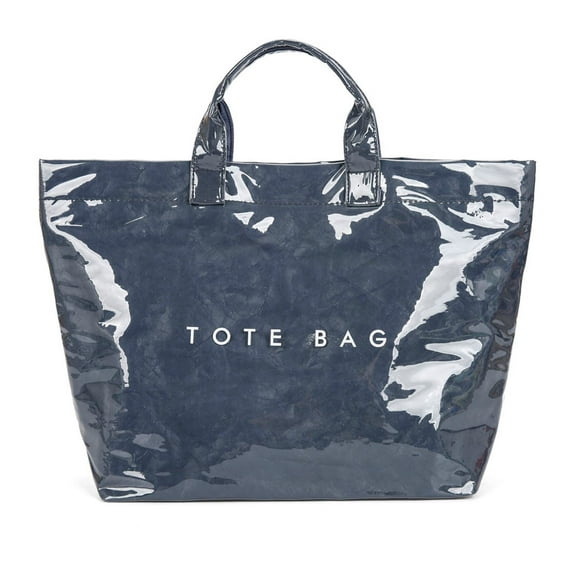 Tote Bag for Women, Large Plastic Tote Bag for Work, Letter Print Hobo Bag, Tear-Proof Large-Capacity Crossbody Tote for Commute Travel(Blue)