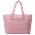 thumbnail image 1 of Puffer Tote Bag for Women, Large Shoulder Bag Handbag Work Travel 15.6" Laptop Bag, Quilted Computer Briefcase for Teacher Nurse Trolley Sleeve, Lightweight Puffy Soft Handbags for Beach, Gym, 1 of 7