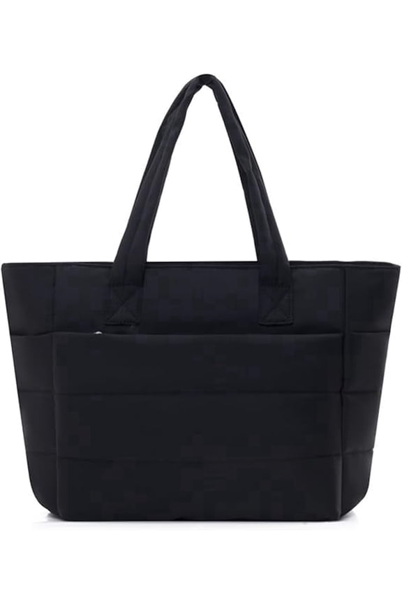 Tote Bag for Women, Large Puffer Work Tote Laptop Bag, Puffy Shoulder Bag Travel Tote Bag with Zipper for Daily Use