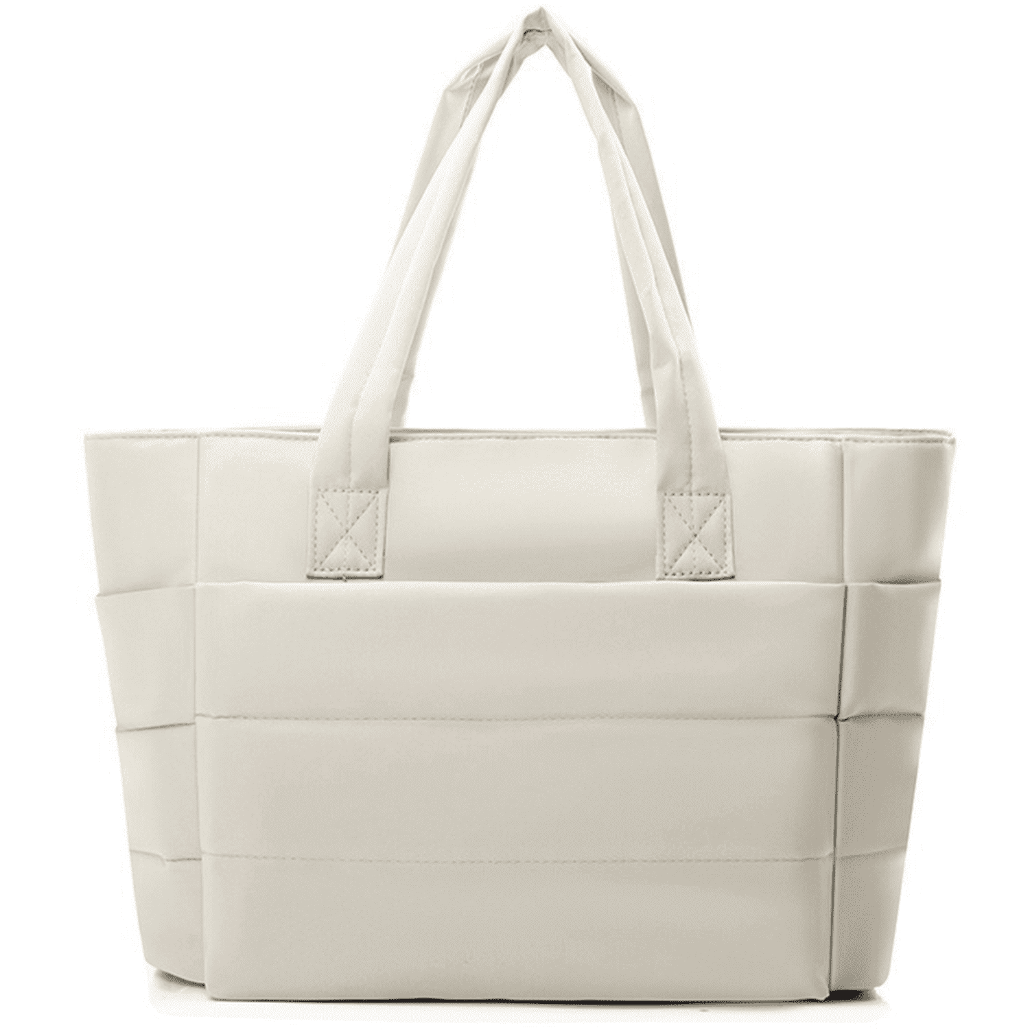 Puffer Tote Bag for Women, Large Shoulder Bag Handbag Work Travel 15.6" Laptop Bag, Quilted Computer Briefcase for Teacher Nurse Trolley Sleeve, Lightweight Puffy Soft Handbags for Beach, Gym
