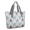 thumbnail image 1 of Tote Bag for Women - Light Blue Christmas Tree Pattern Shoulder Bag - Large Utility Work Duffle Bag with Zipper Handbag for Travel, Work, Sprots, 1 of 5