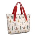 thumbnail image 1 of Tote Bag for Women - Multicolor Christmas Tree Pattern Shoulder Bag - Large Utility Work Duffle Bag with Zipper Handbag for Travel, Work, Sprots, 1 of 5