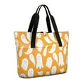 thumbnail image 1 of Tote Bag for Women - Orange Halloween Ghosts Shoulder Bag - Large Utility Work Duffle Bag with Zipper Handbag for Travel, Work, Sprots, 1 of 5