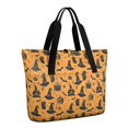 thumbnail image 1 of Tote Bag for Women - Orange Witch Hat Halloween Pattern Shoulder Bag - Large Utility Work Duffle Bag with Zipper Handbag for Travel, Work, Sprots, 1 of 5