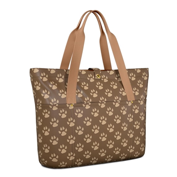 Tote Bag for Women - Paw Prints Shoulder Bag - Large Utility Work Duffle Bag with Zipper Handbag for Travel, Work, Sprots