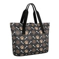thumbnail image 1 of Tote Bag for Women - Paw Prints and Bones Shoulder Bag - Large Utility Work Duffle Bag with Zipper Handbag for Travel, Work, Sprots, 1 of 5