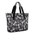 thumbnail image 1 of Tote Bag for Women - Paw Prints and Bones Shoulder Bag - Large Utility Work Duffle Bag with Zipper Handbag for Travel, Work, Sprots, 1 of 5