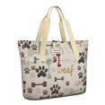 thumbnail image 1 of Tote Bag for Women - Paw Prints and Bones Shoulder Bag - Large Utility Work Duffle Bag with Zipper Handbag for Travel, Work, Sprots, 1 of 5