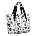 thumbnail image 1 of Tote Bag for Women - Pet Paw Print and Bone Shoulder Bag - Large Utility Work Duffle Bag with Zipper Handbag for Travel, Work, Sprots, 1 of 5