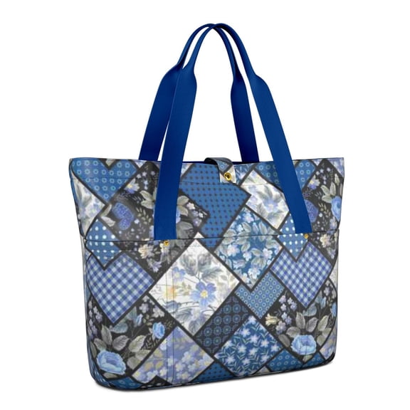 Tote Bag for Women - Pioneer Flower Shoulder Bag - Large Utility Work Duffle Bag with Zipper Handbag for Travel, Work, Sprots