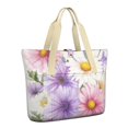 thumbnail image 1 of Tote Bag for Women - Pioneer Flower Shoulder Bag - Large Utility Work Duffle Bag with Zipper Handbag for Travel, Work, Sprots, 1 of 5