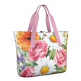 thumbnail image 1 of Tote Bag for Women - Pioneer Flower Shoulder Bag - Large Utility Work Duffle Bag with Zipper Handbag for Travel, Work, Sprots, 1 of 5