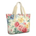 thumbnail image 1 of Tote Bag for Women - Pioneer Flower Shoulder Bag - Large Utility Work Duffle Bag with Zipper Handbag for Travel, Work, Sprots, 1 of 5