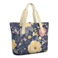 thumbnail image 1 of Tote Bag for Women - Pioneer Flower Shoulder Bag - Large Utility Work Duffle Bag with Zipper Handbag for Travel, Work, Sprots, 1 of 5