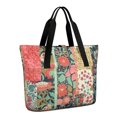 thumbnail image 1 of Tote Bag for Women - Pioneer Flower Shoulder Bag - Large Utility Work Duffle Bag with Zipper Handbag for Travel, Work, Sprots, 1 of 5