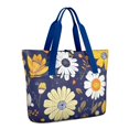 thumbnail image 1 of Tote Bag for Women - Pioneer Flower Shoulder Bag - Large Utility Work Duffle Bag with Zipper Handbag for Travel, Work, Sprots, 1 of 5
