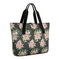 thumbnail image 1 of Tote Bag for Women - Pioneer Flower Shoulder Bag - Large Utility Work Duffle Bag with Zipper Handbag for Travel, Work, Sprots, 1 of 5