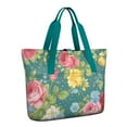 thumbnail image 1 of Tote Bag for Women - Pioneer Flower Shoulder Bag - Large Utility Work Duffle Bag with Zipper Handbag for Travel, Work, Sprots, 1 of 5
