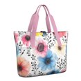 thumbnail image 1 of Tote Bag for Women - Pioneer Flower Shoulder Bag - Large Utility Work Duffle Bag with Zipper Handbag for Travel, Work, Sprots, 1 of 5