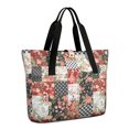 thumbnail image 1 of Tote Bag for Women - Pioneer Flower Shoulder Bag - Large Utility Work Duffle Bag with Zipper Handbag for Travel, Work, Sprots, 1 of 5