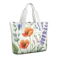 thumbnail image 1 of Tote Bag for Women - Pioneer Flower Shoulder Bag - Large Utility Work Duffle Bag with Zipper Handbag for Travel, Work, Sprots, 1 of 5