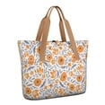 thumbnail image 1 of Tote Bag for Women - Pioneer Flower Shoulder Bag - Large Utility Work Duffle Bag with Zipper Handbag for Travel, Work, Sprots, 1 of 5