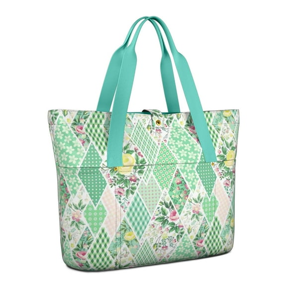 Tote Bag for Women - Pioneer Flower Shoulder Bag - Large Utility Work Duffle Bag with Zipper Handbag for Travel, Work, Sprots