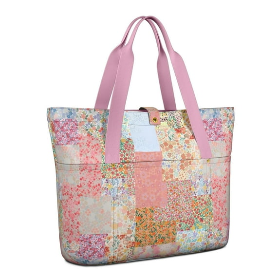 Tote Bag for Women - Pioneer Flower Shoulder Bag - Large Utility Work Duffle Bag with Zipper Handbag for Travel, Work, Sprots