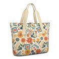 thumbnail image 1 of Tote Bag for Women - Pioneer Flower Shoulder Bag - Large Utility Work Duffle Bag with Zipper Handbag for Travel, Work, Sprots, 1 of 5