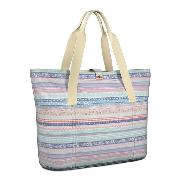 Tote Bag for Women - Pioneer Flower Shoulder Bag - Large Utility Work Duffle Bag with Zipper Handbag for Travel, Work, Sprots