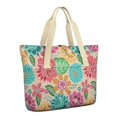 thumbnail image 1 of Tote Bag for Women - Pioneer Flower Shoulder Bag - Large Utility Work Duffle Bag with Zipper Handbag for Travel, Work, Sprots, 1 of 5