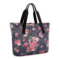 thumbnail image 1 of Tote Bag for Women - Pioneer Flower Shoulder Bag - Large Utility Work Duffle Bag with Zipper Handbag for Travel, Work, Sprots, 1 of 5