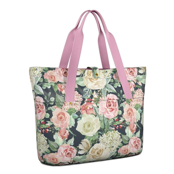 Tote Bag for Women - Pioneer Flower Shoulder Bag - Large Utility Work Duffle Bag with Zipper Handbag for Travel, Work, Sprots