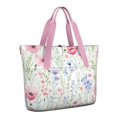 thumbnail image 1 of Tote Bag for Women - Pioneer Flower Shoulder Bag - Large Utility Work Duffle Bag with Zipper Handbag for Travel, Work, Sprots, 1 of 5