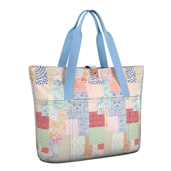 Tote Bag for Women - Pioneer Flower Shoulder Bag - Large Utility Work Duffle Bag with Zipper Handbag for Travel, Work, Sprots