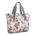 thumbnail image 1 of Tote Bag for Women - Pioneer Flower Shoulder Bag - Large Utility Work Duffle Bag with Zipper Handbag for Travel, Work, Sprots, 1 of 5